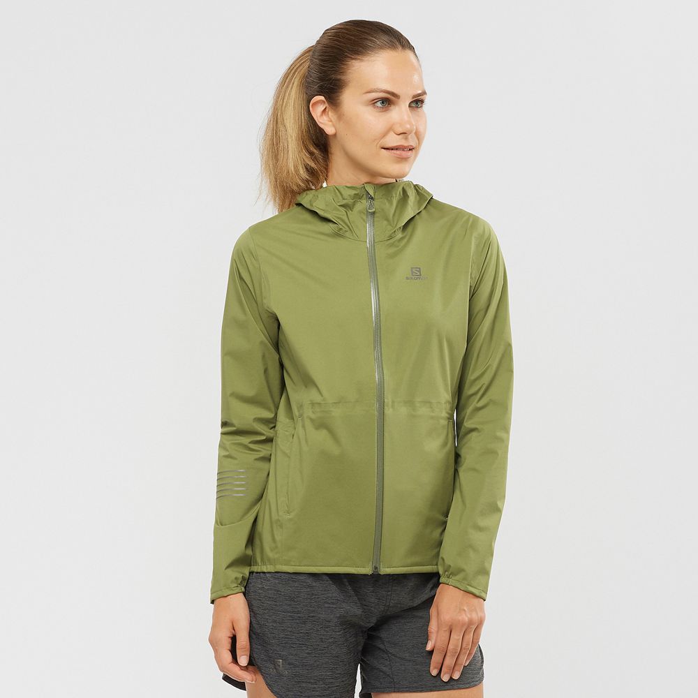 Chaquetas Salomon Mujer Verde Oliva Verde - Salomon Argentina BONATTI IMPERMEABLE,243859-ITL